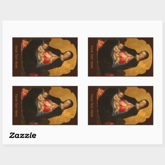 Kunstaufkleber für Madonna & Kind Rechteckiger Aufkleber (Blatt)