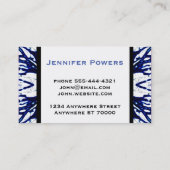 Kunstauto-Visitenkarte blau und weiß Visitenkarte (Rückseite)