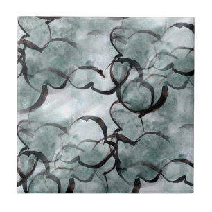 Kunstavantgarde grau, schwarze Handfarbe Fliese