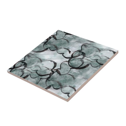 Kunstavantgarde grau, schwarze Handfarbe Fliese (Seite)