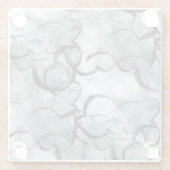 Kunstavantgarde grau, schwarze Handfarbe Glasuntersetzer (Rückseite)