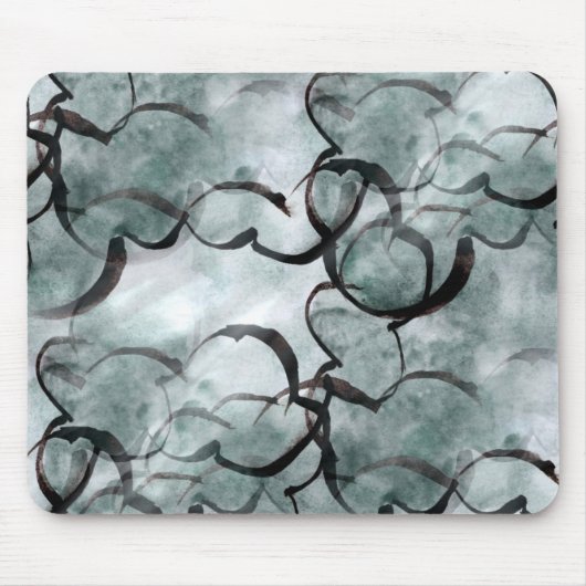 Kunstavantgarde grau, schwarze Handfarbe Mousepad (Vorne)