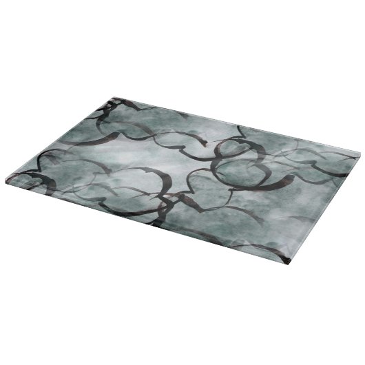 Kunstavantgarde grau, schwarze Handfarbe Schneidebrett (Ecke)