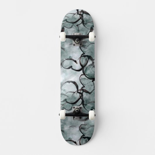 Kunstavantgarde grau, schwarze Handfarbe Skateboard (Vorderseite)