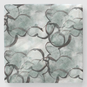 Kunstavantgarde grau, schwarze Handfarbe Steinuntersetzer