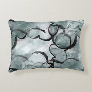 Kunstavantgarde grau, schwarze Handfarbe Zierkissen