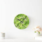 Kunstavantgardehandfarben-Hintergrundgrün Runde Wanduhr (Zuhause)