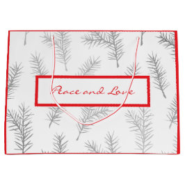 KUNSTBARE FERIENWOHNUNG GIFT BAG PINE NEEDLES RED GROßE GESCHENKTÜTE