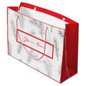 KUNSTBARE FERIENWOHNUNG GIFT BAG PINE NEEDLES RED GROßE GESCHENKTÜTE (Rückseite Schrägansicht)