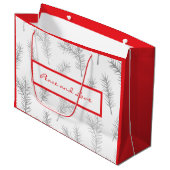 KUNSTBARE FERIENWOHNUNG GIFT BAG PINE NEEDLES RED GROßE GESCHENKTÜTE (Vorderseite Schrägansicht)