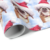 KUNSTBARE Weihnachtshunde Weihnachtsmannmütze FOTO Geschenkpapier (Rolleneckpunkt)