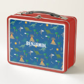 KUNSTBEWUSSTE DINOSAUR KIDs ROTE LUNCHBOX (Vorderseite)