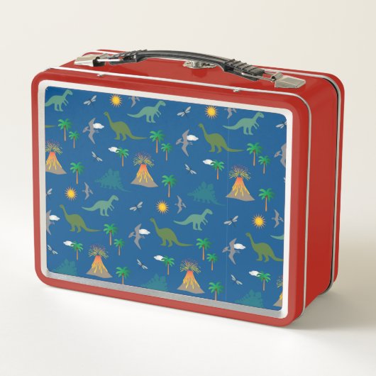 KUNSTBEWUSSTE DINOSAUR KIDs ROTE LUNCHBOX (Rückseite)