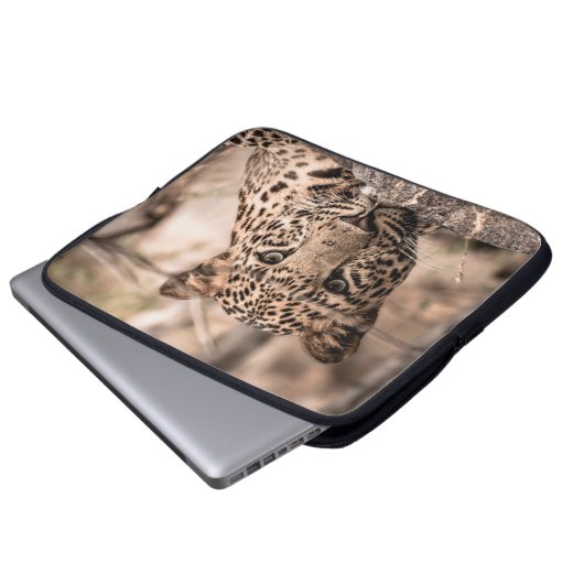 Kunstbild männlicher Leoparden oder Panther Laptopschutzhülle (Vorne Knopf)