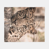 Kunstbild männlicher Leoparden oder Pantherportrai Fleecedecke (Vorderseite (Horizontal))