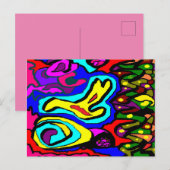 Kunstbild mit viel Farbe hell und lebhaft Postkarte (Vorne/Hinten)