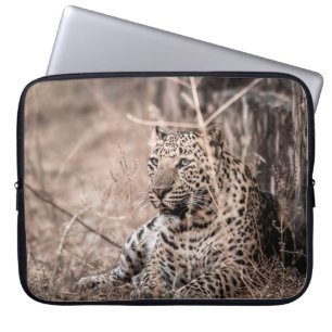Kunstbild von Großem wilden männlichen Leopard ode Laptopschutzhülle