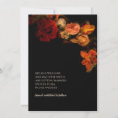 Kunstblumen Dunkle Hochzeit Save The Date (Rückseite)