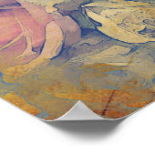 kunstblumengeschmückter Vintager Hintergrund Poster (Ecke)