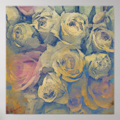 kunstblumengeschmückter Vintager Hintergrund Poster (Vorne)