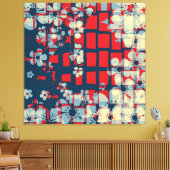 Kunstblumenmuster und modernes Design Leinwanddruck (Insitu (Wohnzimmer))