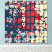 Kunstblumenmuster und modernes Design Leinwanddruck (Insitu (Holzboden))