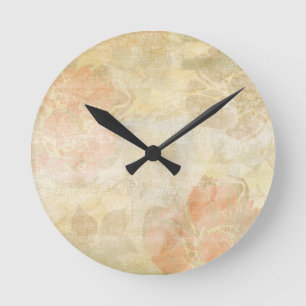 KunstblumenSchmutz-Hintergrundmuster Runde Wanduhr