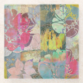 KunstblumenSchmutzmuster Glasuntersetzer (Vorderseite)