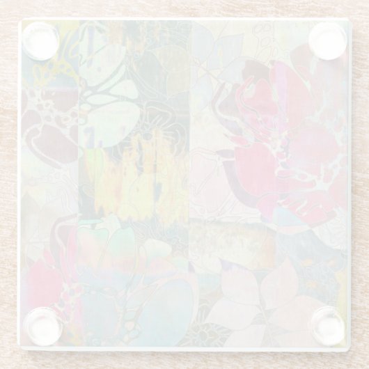 KunstblumenSchmutzmuster Glasuntersetzer (Rückseite)