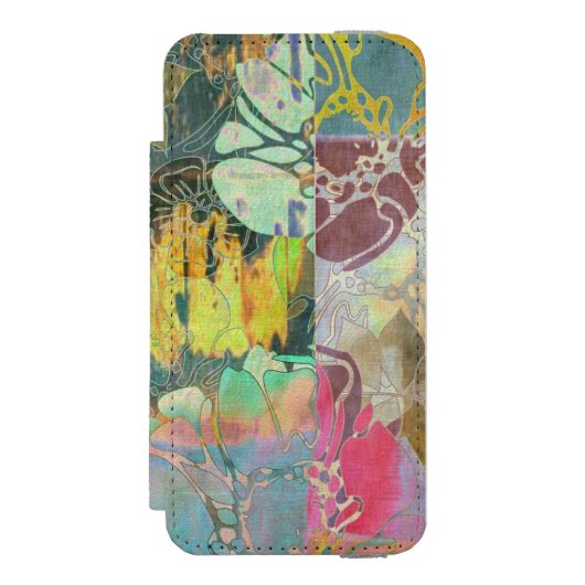 KunstblumenSchmutzmuster Incipio iPhone Geldbeutel-Hülle (Folio Vorderseite)