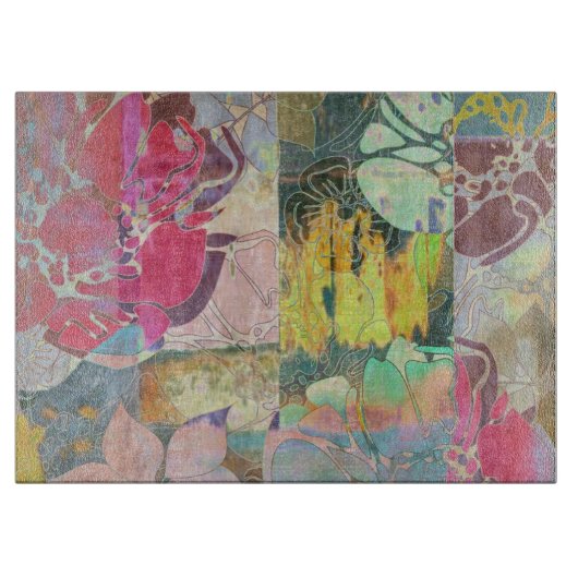 KunstblumenSchmutzmuster Schneidebrett (Vorderseite)