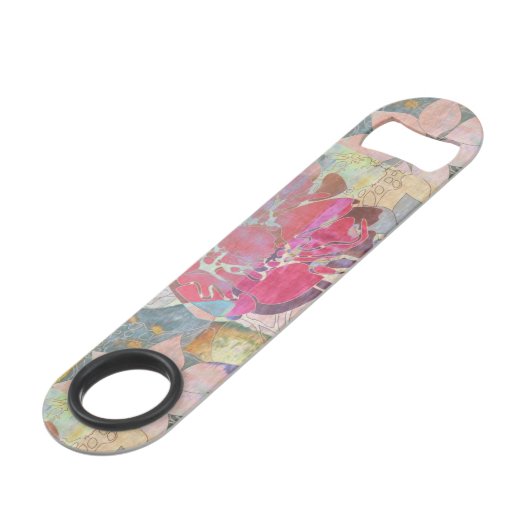 KunstblumenSchmutzmuster Speedflaschenöffner (Vorderseite Schrägansicht)