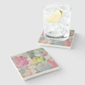 KunstblumenSchmutzmuster Steinuntersetzer (Seitenansicht)