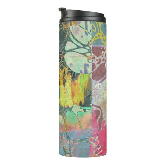 KunstblumenSchmutzmuster Thermosbecher (Nach rechts gedreht)