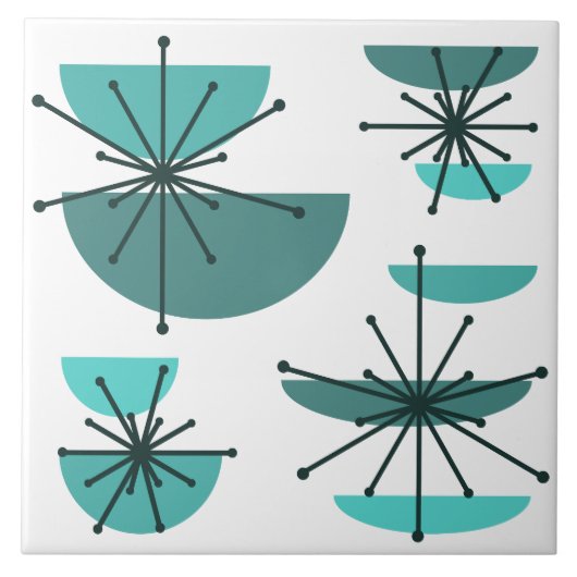 Kunstbücher des Mitteljahrhunderts Sternexplosione Fliese (Vorderseite)