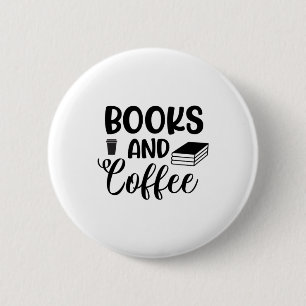 Kunstbücher lesen und Kaffee trinken Button