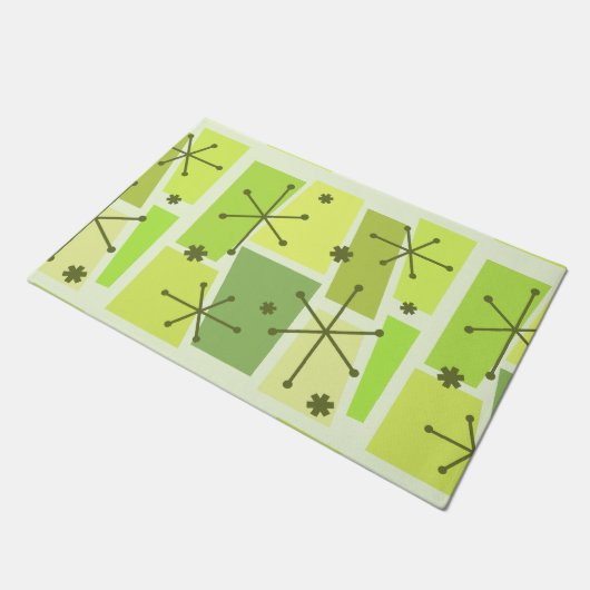 Kunstchartreuse des Atomzeitalters Pop Fußmatte (Schrägansicht)