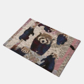 Kunstcollage der Mischmedien des roten Pandas Fußmatte (Schrägansicht)
