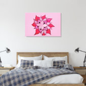 Kunstdarstellung in Rosa und lila Blume Leinwanddruck (Insitu (Schlafzimmer))