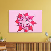 Kunstdarstellung in Rosa und lila Blume Leinwanddruck (Insitu (Wohnzimmer))