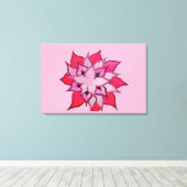 Kunstdarstellung in Rosa und lila Blume Leinwanddruck (Insitu (Holzboden))