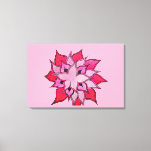 Kunstdarstellung in Rosa und lila Blume Leinwanddruck