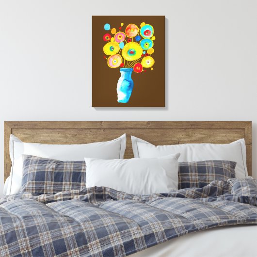 Kunstdarstellung von Funky Blume Leinwanddruck (Insitu (Schlafzimmer))