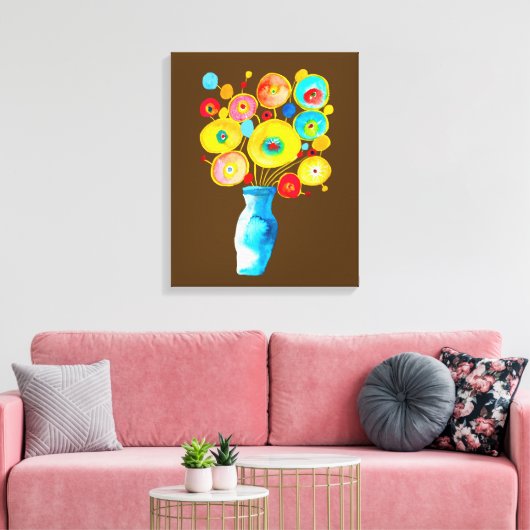 Kunstdarstellung von Funky Blume Leinwanddruck (Insitu (Wohnzimmer))