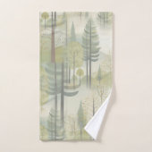 Kunstdarstellung von Kiefernbäumen im modernen Sti Badhandtuch Set (Handtuch)