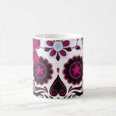 Kunstdarstellung von Schädelschmuck, Blume, Schäde Kaffeetasse (Mittel)