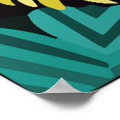 Kunstdarstellung von Schädelschmuck, Blume, Schäde Poster (Ecke)