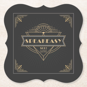 Kunstdekor der 1920er Jahre Flapper Speakeasy-Part Untersetzer