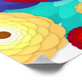 Kunstdekoration Farbige Blume Muster Poster (Ecke)