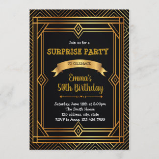 Kunstdekoration Gatsby Roaring 1920 Einladung